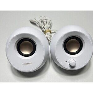 Creative Pebble 2.0 USB Powered Desktop Speakers White AUX Volume Control
